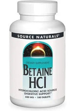 SOURCE NATURALS Betaine HCl - Betaine HCl 180 tabletti