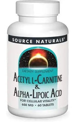 SOURCE NATURALS L-karnitiin ja alfa-lipohape 60 tabletti