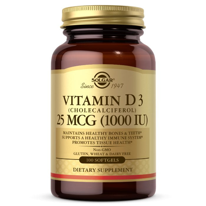 Solgar Vitamiin D3 1000 RÜ 25 mcg 100 kapslit