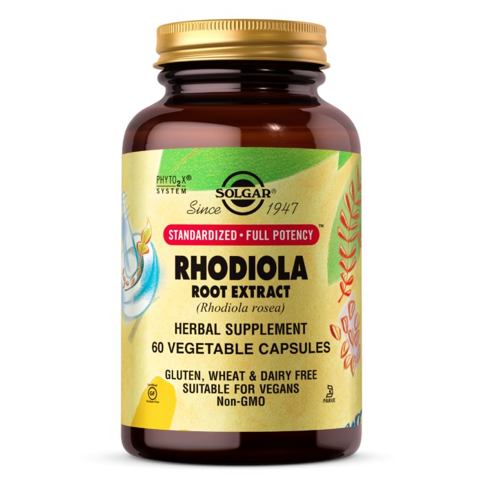 Solgar Rhodiola juureekstrakt SFP 500 mg - Roosilõhnalise kuldjjuure (Rhodiola rosea) juureekstrakt 60 kapslit