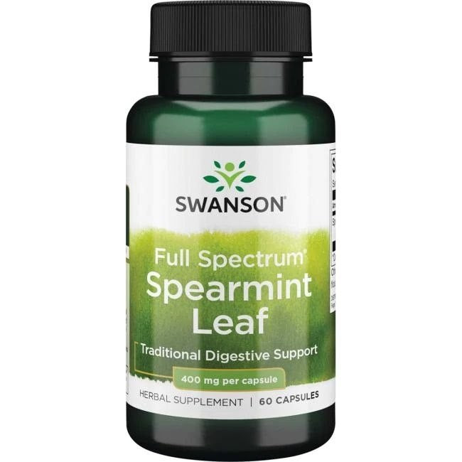 Swanson Full Spectrum Piparmündilehed 400 mg 60 kapslit