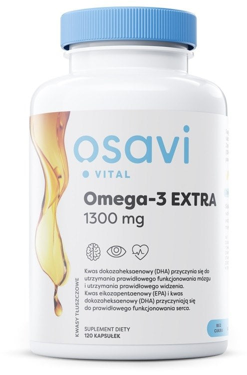 Osavi Omega-3 Extra, 650 mg – sidrunimaitseline, 120 kapslit