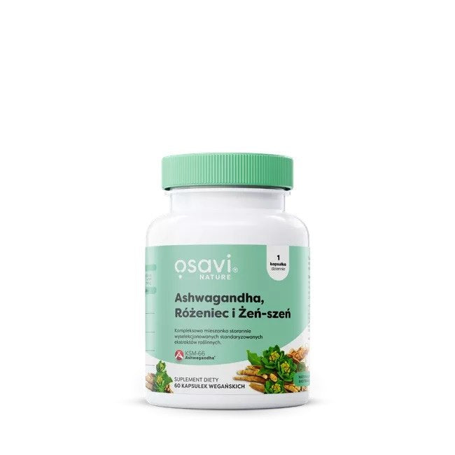 Osavi Ashwagandha, roosa roosijuure ja ženšenni 60 kapslit