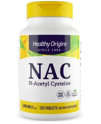 HEALTHY ORIGINS NAC – N-atsetüültsüsteiin 500 mg 120 tabletti