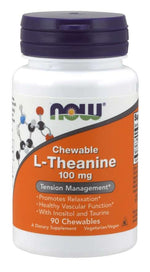 NOW FOODS Närimistabletid L-teaniin 100 mg - L-teaniin 100 mg 90 tabletti