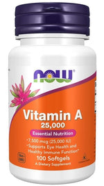 Now Foods vitamiin A 25000 IU 100 kapslit