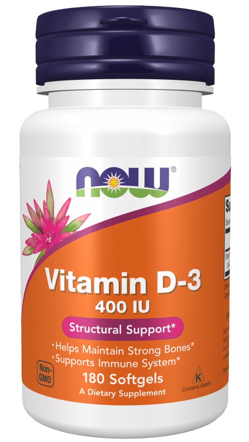 Now Foods vitamiin D-3, 180 kapslit