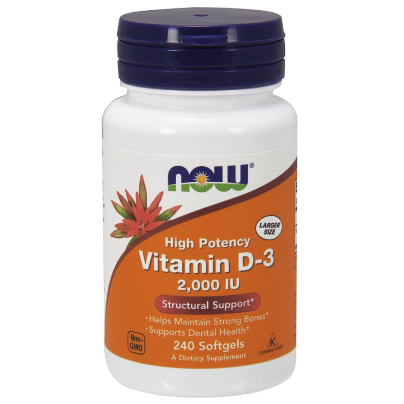 Now Foods D3-vitamiin 2000 IU 240 kapslit