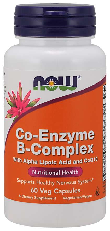 NOW FOODS koensüümi B kompleks B-vitamiinide kompleks + alfa-lipoehape + koensüüm Q10 60 kapslit