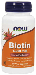 NOW FOODS Biotiin - Biotiin 5000 mcg 60 kapslit