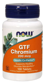 NOW FOODS GTF Chromium - kroom GTF 200 mcg 100 tabletti