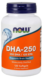 NOW FOODS DHA-250 dokosaheksaeenhape 120 kapslit