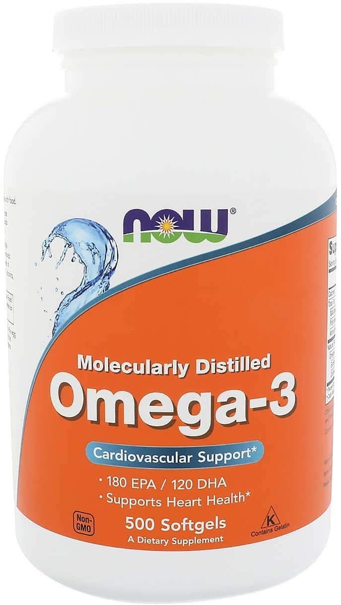 Now Foods molekulaarselt destilleeritud oomega-3 500 kapslit