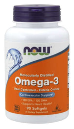 Now Foods Omega 3 - DHA 120 mg + EPA 180 mg 90 kapslit