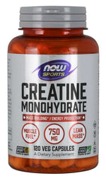 NOW FOODS kreatiinmonohüdraat - kreatiinmonohüdraat 750 mg 120 kapslit