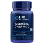 Life Extension L-Glutatioon + L-Tsüsteiin + C-vitamiin 100 kapslit