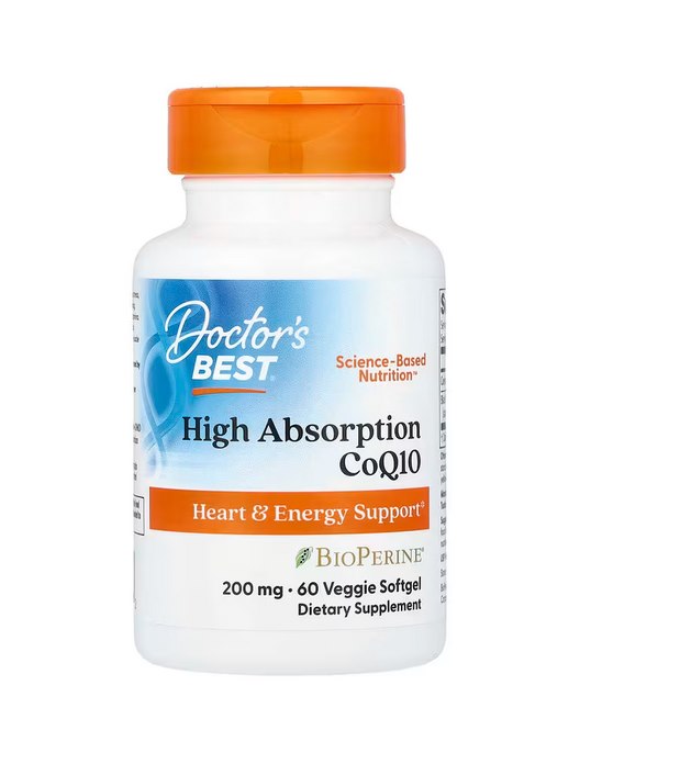 DOCTOR'S BEST koensüüm Q10 200 mg ja BioPerine piperiin – taimetoitlastele 60 kapslit