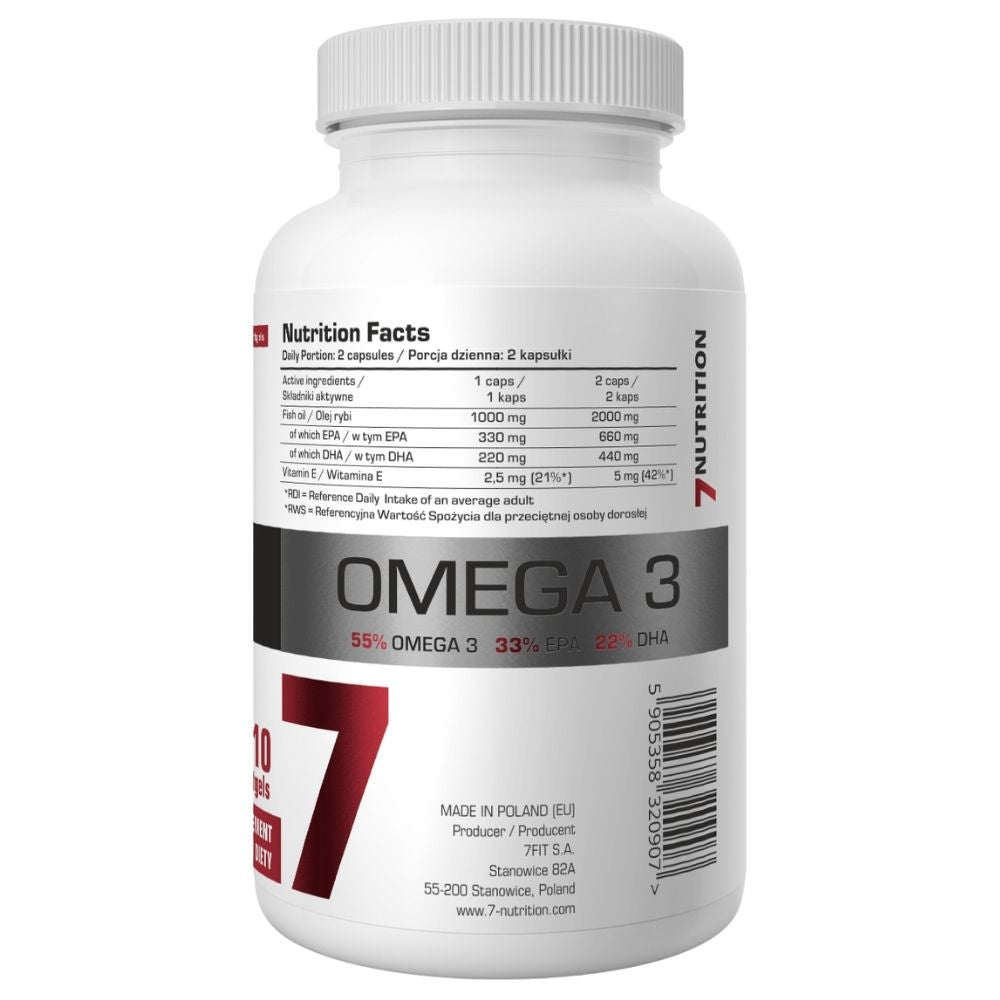 7Nutrition Omega 3 1000 mg - 110 kapslit