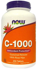 Vitamin C-1000 with Rose Hips - Sustained Release - 250 tablets - NOW Foods