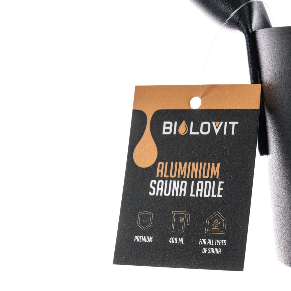 Bilovit - must alumiiniumist saunalusikas kasepuust käepidemega 42cm