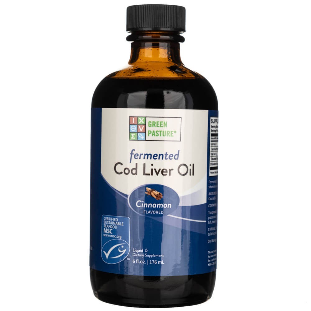 Green Pasture Fermented Cod Liver Oil, kaneel - 180 ml