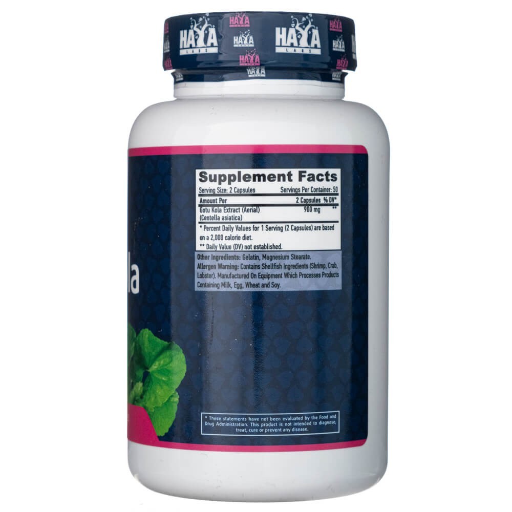 Haya Labs Gotu Kola 450 mg - 100 kapslit