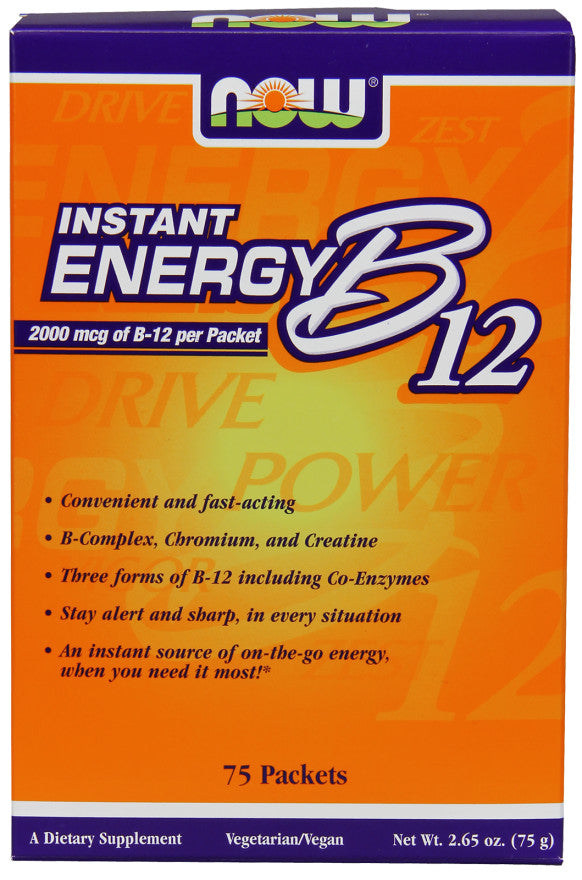 Vitamin B-12, Instant Energy - 75 packets - NOW Foods
