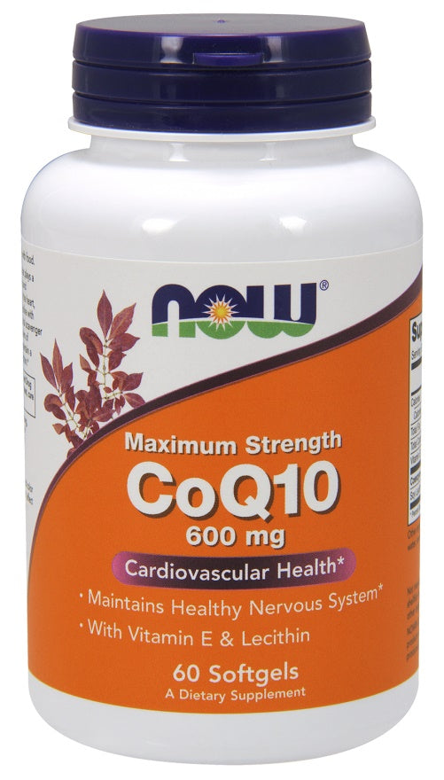 CoQ10 with Lecithin & Vitamin E, 600mg - 60 softgels - NOW Foods