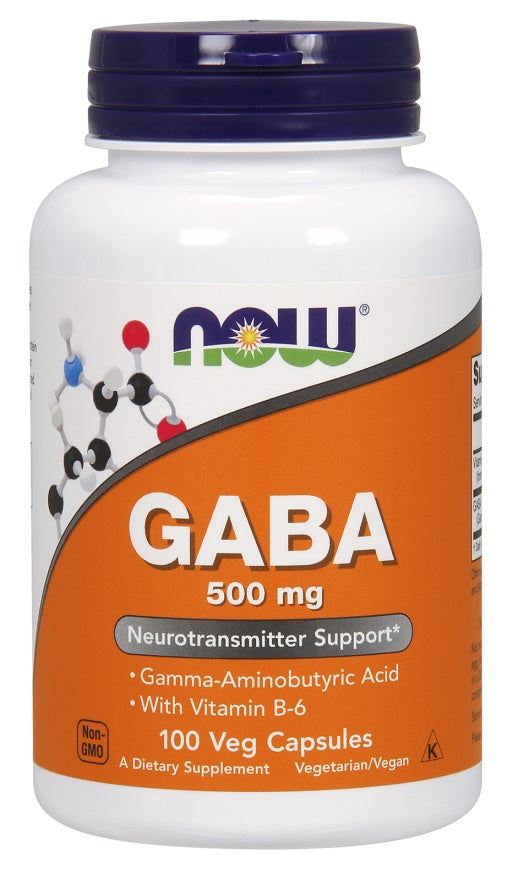 GABA with Vitamin B6, 500mg - 100 vcaps - NOW Foods