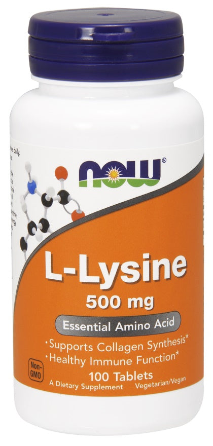 L-Lysine, 500mg - 100 tablets - NOW Foods