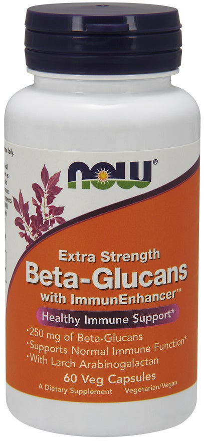 Beta-Glucans with ImmunEnhancer, Extra Strength - 60 vcaps - NOW Foods