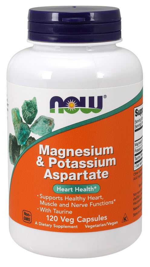 Magnesium & Potassium Aspartate with Taurine - 120 vcaps - NOW Foods