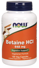 Betaine HCl, 648mg - 120 vcaps - NOW Foods
