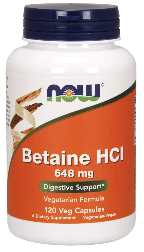 Betaine HCl, 648mg - 120 vcaps - NOW Foods