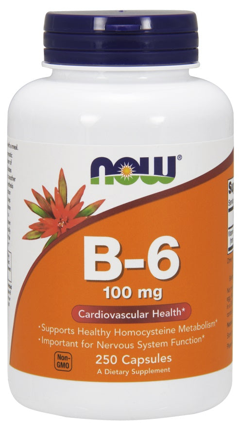 Vitamin B-6, 100mg - 250 caps - NOW Foods