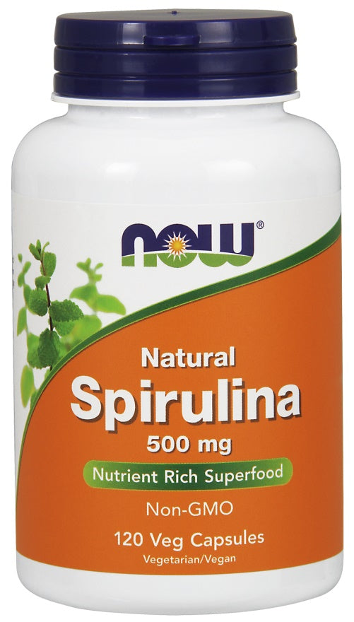 Spirulina - Natural, 500mg - 120 vcaps - NOW Foods