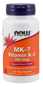 MK-7 Vitamin K-2, 100mcg - 120 vcaps - NOW Foods