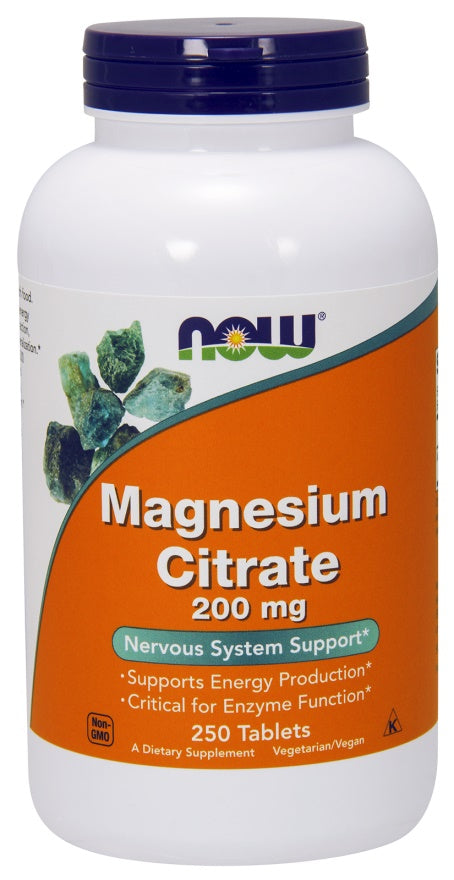 Magnesium Citrate, 200mg - 250 tablets - NOW Foods