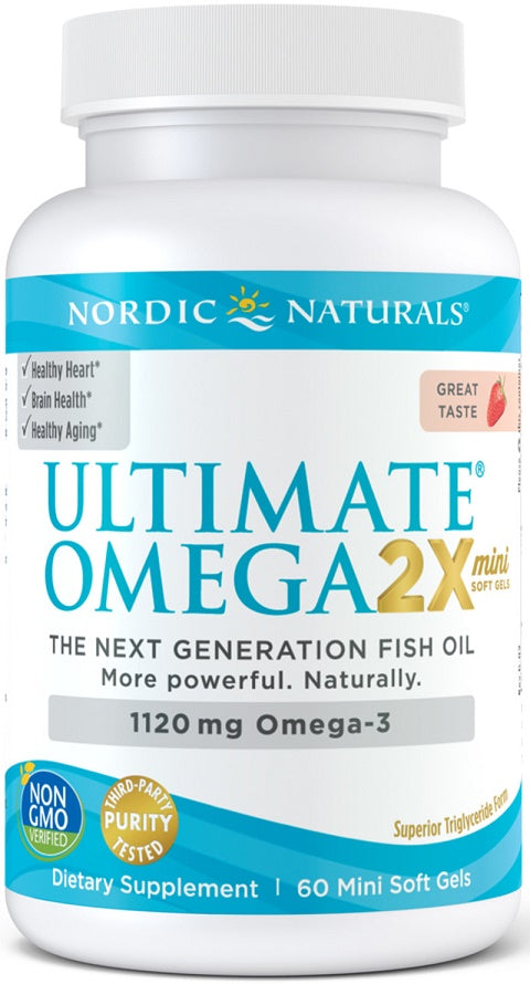 Ultimate Omega 2X Mini, 1120mg Strawberry - 60 mini softgels - Nordic Naturals