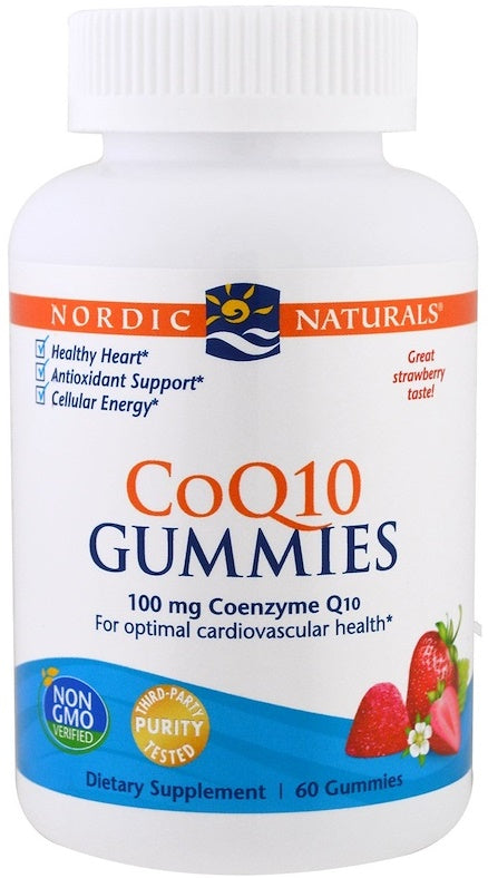 CoQ10 Gummies, 100mg Strawberry - 60 gummies - Nordic Naturals