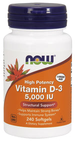 Vitamin D-3, 5000 IU - 240 softgels - NOW Foods