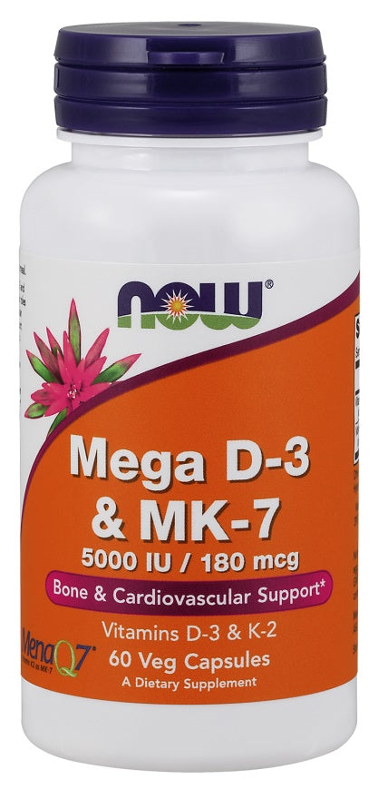 Mega D-3 & MK-7 - 60 vcaps - NOW Foods
