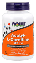 Acetyl-L-Carnitine, 500mg - 100 vcaps - NOW Foods