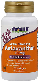 Astaxanthin Extra Strength, 10mg - 60 softgels - NOW Foods