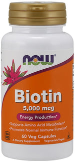 Biotin, 5000mcg - 60 vcaps - NOW Foods