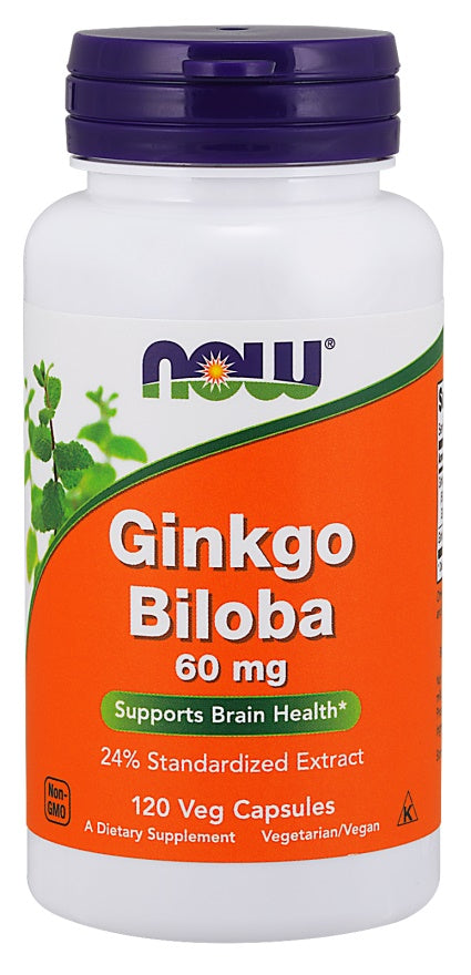 Ginkgo Biloba, 60mg - 120 vcaps - NOW Foods