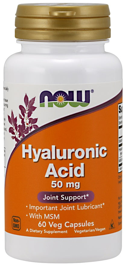 Hyaluronic Acid with MSM, 50mg - 60 vcaps - NOW Foods
