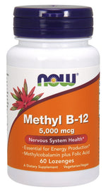 Methyl B-12 with Folic Acid, 5000mcg - 60 lozenges - NOW Foods