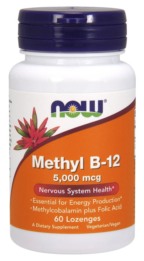 Methyl B-12 with Folic Acid, 5000mcg - 60 lozenges - NOW Foods