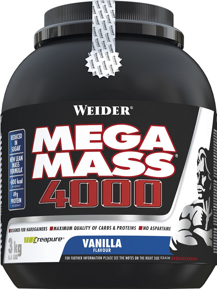 Mega Mass 4000, Strawberry - 3000 grams - Weider